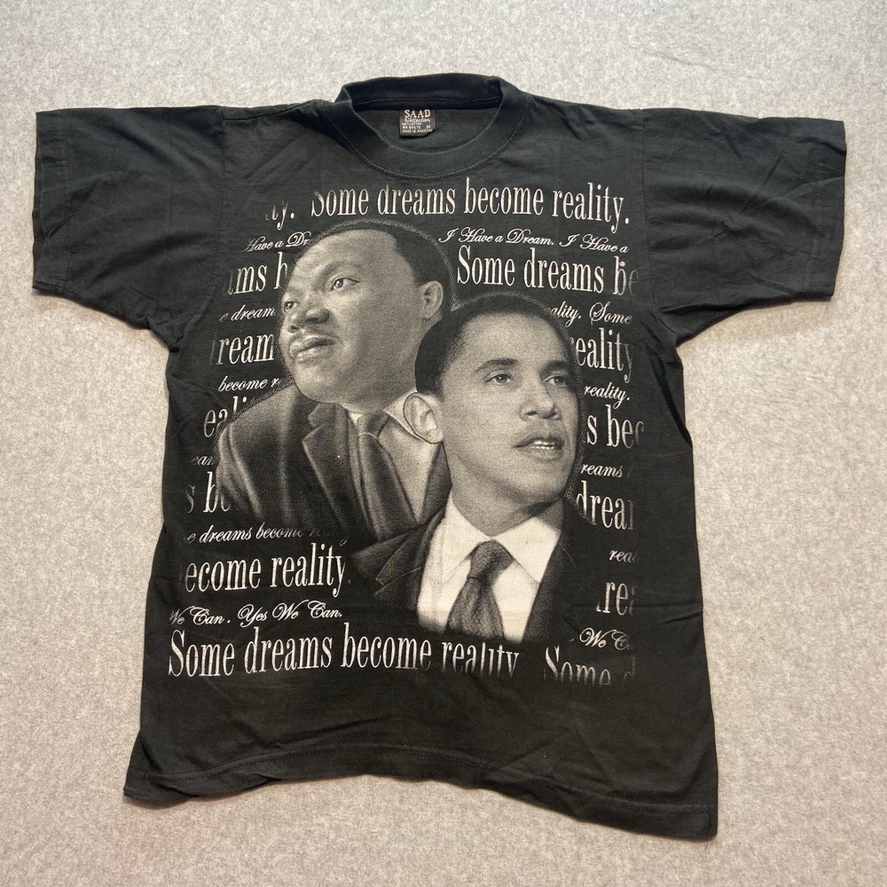 Barack Obama Martin Luther King Jr Mens Shirt Black Size‎ M I Have A Dream